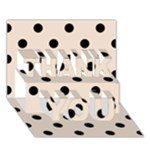 Polka Dots - Black on Almond Brown THANK YOU 3D Greeting Card (7x5)