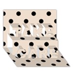 Polka Dots - Black on Almond Brown TAKE CARE 3D Greeting Card (7x5)