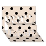 Polka Dots - Black on Almond Brown You Rock 3D Greeting Card (7x5)