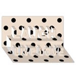 Polka Dots - Black on Almond Brown Laugh Live Love 3D Greeting Card (8x4)