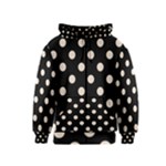 Polka Dots - Almond Brown on Black Kid s Zipper Hoodie
