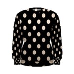 Polka Dots - Almond Brown on Black Women s Sweatshirt