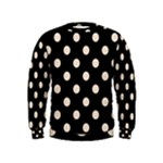 Polka Dots - Almond Brown on Black Kid s Sweatshirt