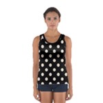 Polka Dots - Almond Brown on Black Women s Sport Tank Top