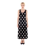 Polka Dots - Almond Brown on Black Full Print Maxi Dress