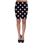 Polka Dots - Almond Brown on Black Bodycon Skirt