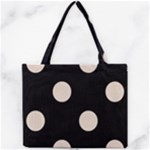 Polka Dots - Almond Brown on Black Mini Tote Bag