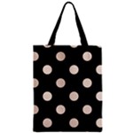 Polka Dots - Almond Brown on Black Zipper Classic Tote Bag