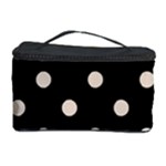 Polka Dots - Almond Brown on Black Cosmetic Storage Case