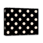 Polka Dots - Almond Brown on Black Deluxe Canvas 14  x 11  (Stretched)