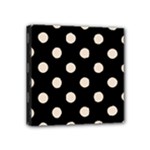 Polka Dots - Almond Brown on Black Mini Canvas 4  x 4  (Stretched)