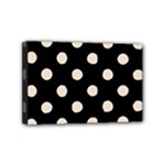 Polka Dots - Almond Brown on Black Mini Canvas 6  x 4  (Stretched)
