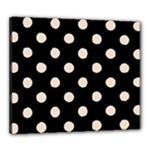 Polka Dots - Almond Brown on Black Canvas 24  x 20  (Stretched)