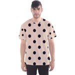 Polka Dots - Black on Pastel Brown Men s Sport Mesh Tee