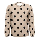 Polka Dots - Black on Pastel Brown Men s Long Sleeve T-shirt