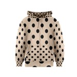 Polka Dots - Black on Pastel Brown Kid s Zipper Hoodie