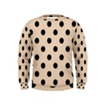 Polka Dots - Black on Pastel Brown Kid s Sweatshirt