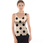 Polka Dots - Black on Pastel Brown Tank Top