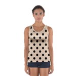 Polka Dots - Black on Pastel Brown Women s Sport Tank Top