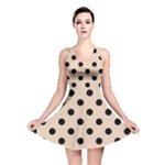 Polka Dots - Black on Pastel Brown Reversible Skater Dress