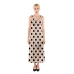 Polka Dots - Black on Pastel Brown Full Print Maxi Dress