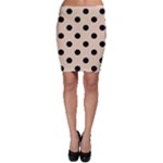 Polka Dots - Black on Pastel Brown Bodycon Skirt