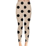 Polka Dots - Black on Pastel Brown Women s Leggings