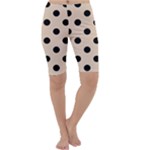 Polka Dots - Black on Pastel Brown Cropped Leggings