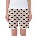 Polka Dots - Black on Pastel Brown Women s Basketball Shorts