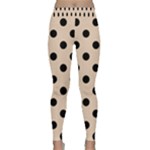 Polka Dots - Black on Pastel Brown Yoga Leggings