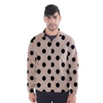 Polka Dots - Black on Pastel Brown Wind Breaker (Men)