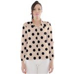 Polka Dots - Black on Pastel Brown Wind Breaker (Women)