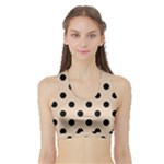 Polka Dots - Black on Pastel Brown Women s Sports Bra with Border
