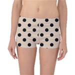 Polka Dots - Black on Pastel Brown Boyleg Bikini Bottoms