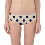 Polka Dots - Black on Pastel Brown Classic Bikini Bottoms