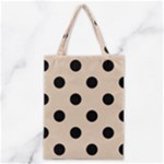 Polka Dots - Black on Pastel Brown Classic Tote Bag