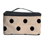 Polka Dots - Black on Pastel Brown Cosmetic Storage Case