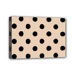 Polka Dots - Black on Pastel Brown Mini Canvas 7  x 5  (Stretched)