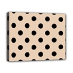 Polka Dots - Black on Pastel Brown Canvas 10  x 8  (Stretched)