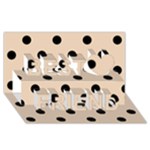 Polka Dots - Black on Pastel Brown Best Friends 3D Greeting Card (8x4)