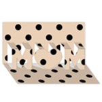 Polka Dots - Black on Pastel Brown MOM 3D Greeting Card (8x4)