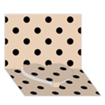 Polka Dots - Black on Pastel Brown Heart Bottom 3D Greeting Card (7x5)