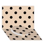 Polka Dots - Black on Pastel Brown Circle Bottom 3D Greeting Card (7x5)