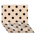 Polka Dots - Black on Pastel Brown LOVE Bottom 3D Greeting Card (7x5)