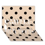 Polka Dots - Black on Pastel Brown YOU ARE INVITED 3D Greeting Card (7x5)