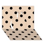 Polka Dots - Black on Pastel Brown Apple 3D Greeting Card (7x5)