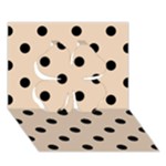 Polka Dots - Black on Pastel Brown Clover 3D Greeting Card (7x5)