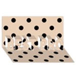 Polka Dots - Black on Pastel Brown BEST BRO 3D Greeting Card (8x4)