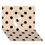 Polka Dots - Black on Pastel Brown Ribbon 3D Greeting Card (7x5)