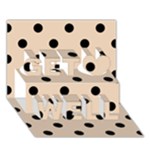 Polka Dots - Black on Pastel Brown Get Well 3D Greeting Card (7x5)